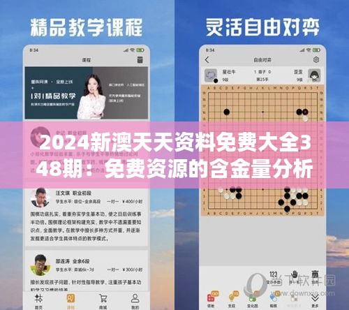2024新澳天天资料免费大全348期：免费资源的含金量分析