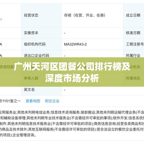 广州天河区团餐公司排行榜及深度市场分析
