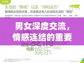 男女深度交流，情感连结的重要性，缔造心灵共鸣的纽带